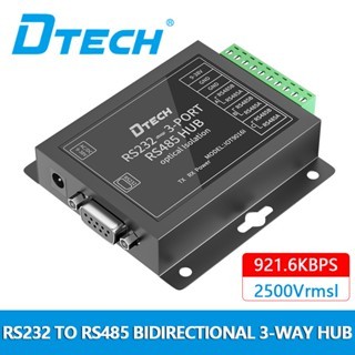 DTECH เกรดอุตสาหกรรม RS232 ถึง RS485 Serial Converter 3 ช่อง RS-485 ฮับขยาย 600W ป้องกันไฟกระชาก TX 
