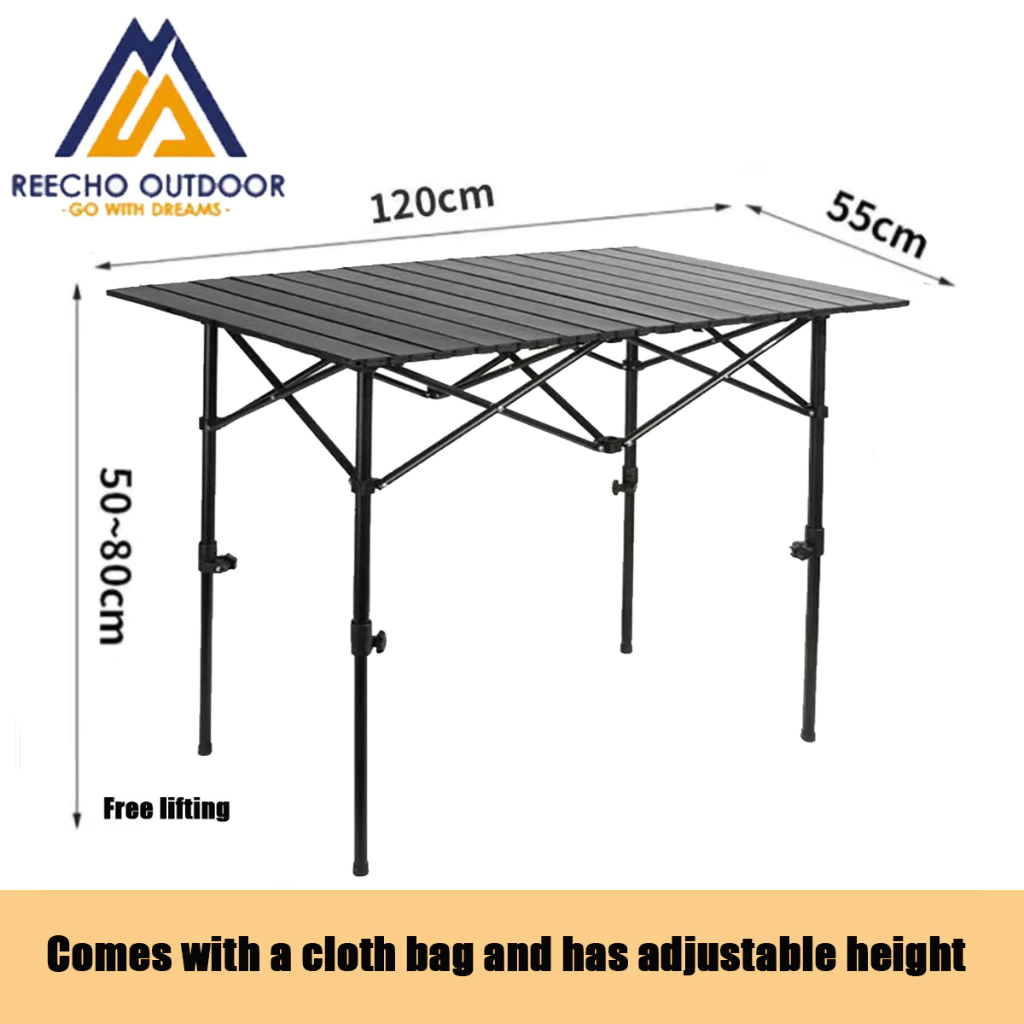 REECHO OUTDOOR โต๊ะแคมป์ปิ้งพร้อมเก้าอี้ โต๊ะพับ 53/95/120CM thumbnail 5