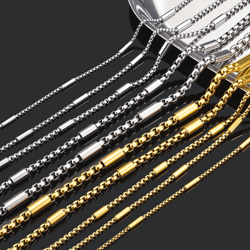 เครื่องประดับโซ่คลิปสแตนเลสสร้อยคอ diy สร้อยข้อมือ 18k Gold Trend Chain