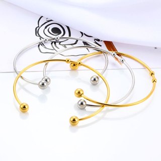 สร้อยข้อมือลูกปัดสแตนเลสกําไลข้อมือทองสาวเครื่องประดับอุปกรณ…