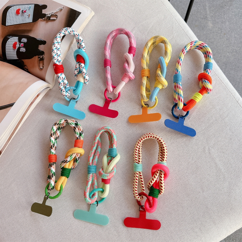 น่ารักโทรศัพท์มือถือเชือกพวงกุญแจถักป้องกันการสูญหายสากลโทรศัพท์มือถือเชือกเส้นเล็กสายแขวนโซ่แหวนสายไฟสายรัดข้อมือ