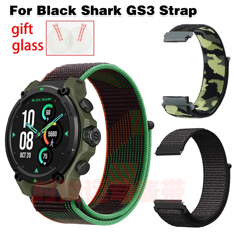 สําหรับ Black Shark GS3 สายรัดไนลอน Loop Band Black Shark GS3 สมาร์ทวอท์ชป้องกันหน้าจอแก้วผู้หญิงผู้ชายสร้อยข้อมือสายรัดข้อมืออุปกรณ์เสริม