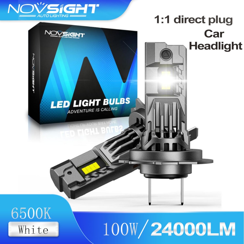 รับประกัน 1 ปี NovSight N99 24000LM 100W H7 Super Bright LED รถ 6500K แสงสีขาวเย็นพลังงานสูงกันน้ํา 