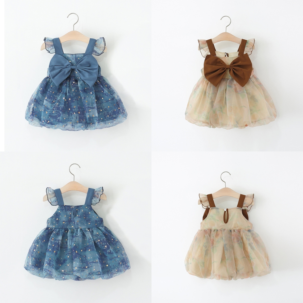 9เดือนถึง3ปีฤดูร้อนใหม่สไตล์เจ้าหญิงชุดเดรสเด็กผู้หญิง,เสื้อผ้าเด็กโบว์หวานเหมาะสําหรับของขวัญวันเด็ก