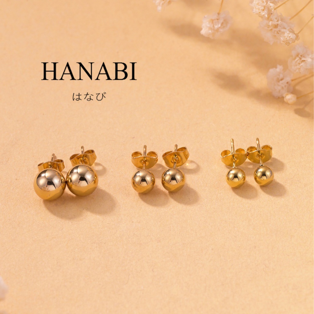 HANABI Ball ต่างหูสตั๊ดลูกปัดหรูหรา,ต่างหูไม่เชื่อมสําหรับผู้หญิงเครื่องประดับ