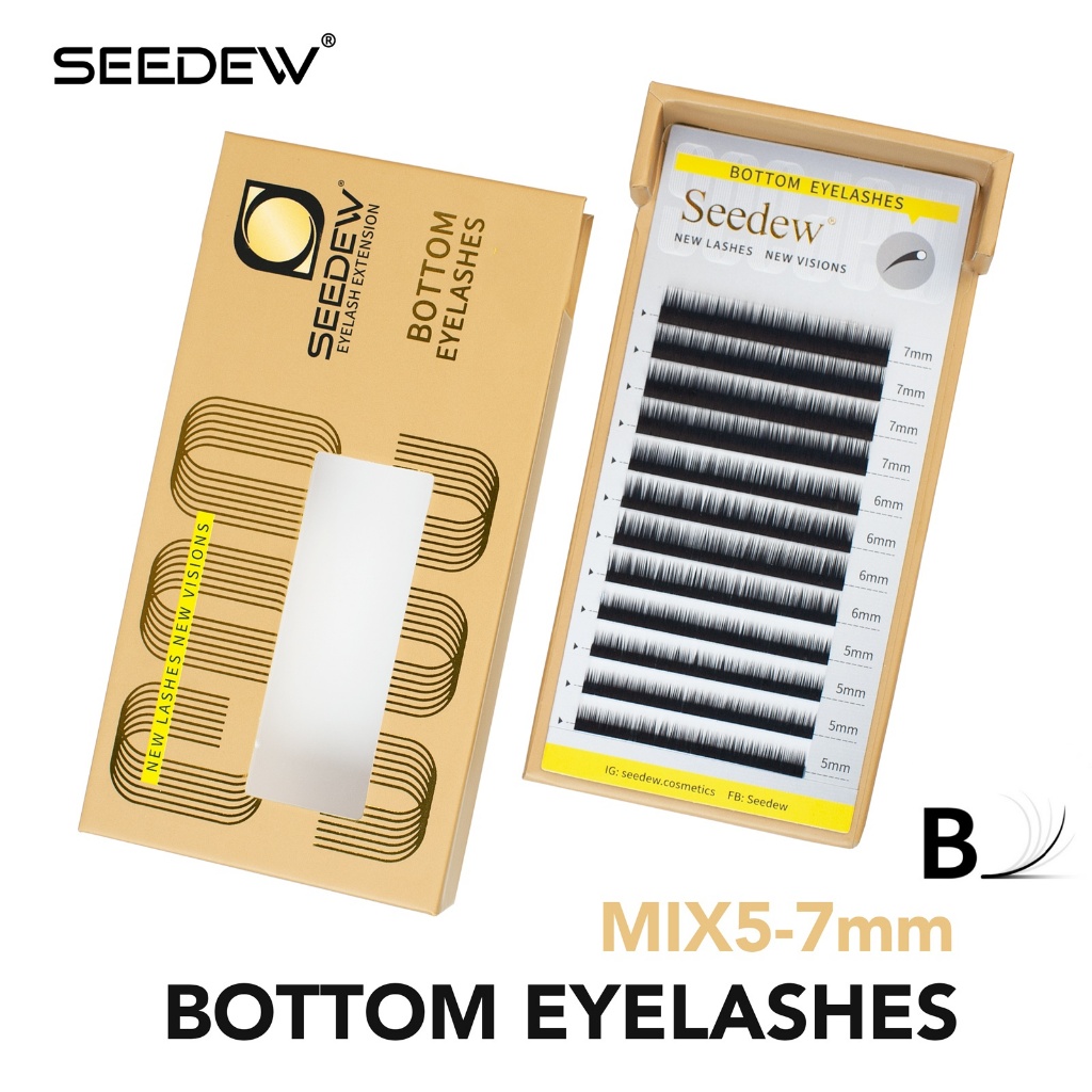 SEEDEW 0.10 B Curl MIX5-7 มม.ขนตาล่างล่างล่างต่อขนตาธรรมชาติ