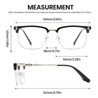 Cyxus Square Frame Blue Light Blocking Glasses with Business-like Design ได้อย่างมีประสิทธิภาพ 8252