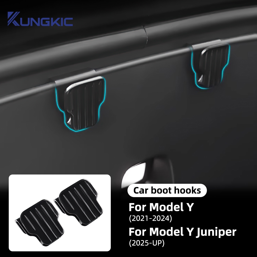 2 ชิ้นรถด้านหน้า Trunk Hook สําหรับ Tesla รุ่น Y Juniper 2021-2026 ด้านหน้ากล่องอะไหล่คู่ Hook Storage รถอุปกรณ์เสริม
