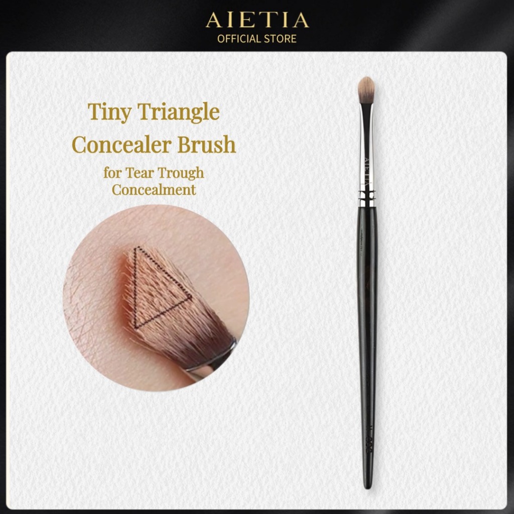 AIETIA ไอเอเทีย แปรงคอนซีลเลอร์สามเหลี่ยมขนาดเล็กสําหรับฉีกรายละเอียดใบหน้าไร้ที่ติปกปิดแปรงคุณภาพสูงไม้มะเกลือธรรมชาติแปรงแต่งหน้า