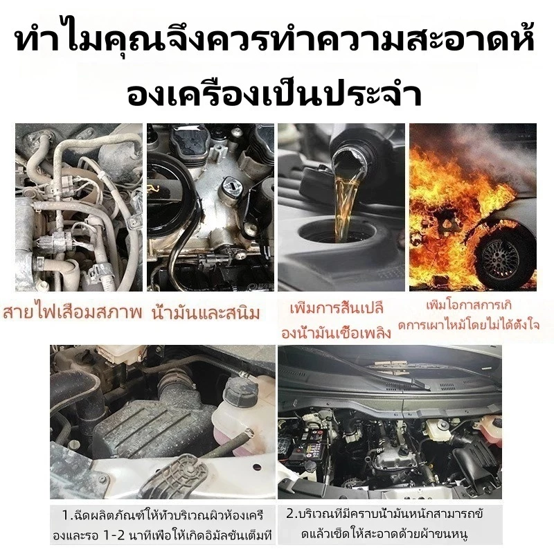 680ml น้ํายาล้างเครื่องยนต์, ไม่ใช้น้ํา, น้ํายาล้างเครื่องยนต์รถจักรยานยนต์/น้ํายาล้างโซ่, จักรยานน้ํามัน engine cleaner ขจัดคราบน้ำมันหนัก thumbnail 7
