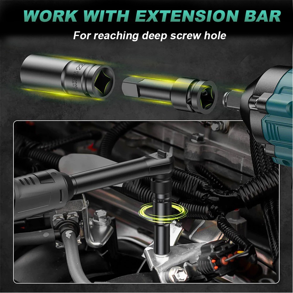 🚚สต็อกพร้อมในกรุงเทพ🚚 8-32mm ลูกบล็อก ชุดบล็อก บล็อกชุดดำยาว ตัวยาว ลูกบล็อกยาวพิเศษ บล็อกประแจยาว ลูกบล็อกยาว 1/2'' บล็อกประแจยาว 20 ตัว /ชุด - รูปที่ 4