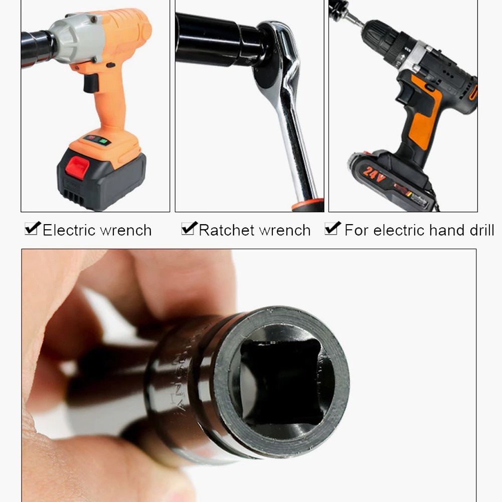 🚚สต็อกพร้อมในกรุงเทพ🚚 8-32mm ลูกบล็อก ชุดบล็อก บล็อกชุดดำยาว ตัวยาว ลูกบล็อกยาวพิเศษ บล็อกประแจยาว ลูกบล็อกยาว 1/2'' บล็อกประแจยาว 20 ตัว /ชุด - รูปที่ 5