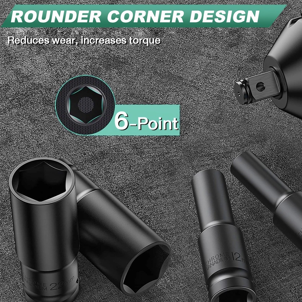 🚚สต็อกพร้อมในกรุงเทพ🚚 8-32mm ลูกบล็อก ชุดบล็อก บล็อกชุดดำยาว ตัวยาว ลูกบล็อกยาวพิเศษ บล็อกประแจยาว ลูกบล็อกยาว 1/2'' บล็อกประแจยาว 20 ตัว /ชุด - รูปที่ 3
