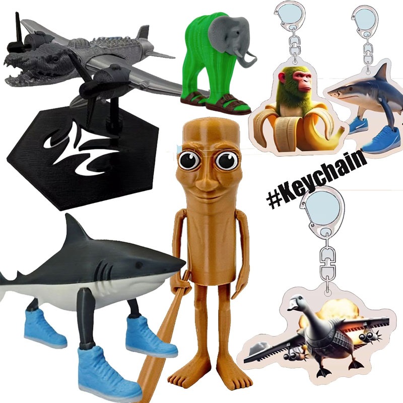 การพิมพ์ 3D Tung Tung Sahur / Tralalero Tralala ตุ๊กตาเกมรูปตุ๊กตา