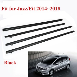 A set คิ้วรีดน้ำประตู คิ้วรีดน้ำขอบกระจก Honda JAZZ 2014-2023 ยางรีดนำ้ขอบกระจก ยางรีดน้ำ ยางรีดน้ำนอก weather strip