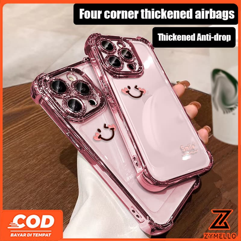 สําหรับ OPPO Reno 14F Reno 14 Pro Reno 13F Reno 13 Reno 13 Pro 5G A3 A3X A5 PRO A3 Pro High-end หรูหราสี่มุม drop-proof น่ารัก love smile กันกระแทก TPU โทรศัพท์มือถือกรณี