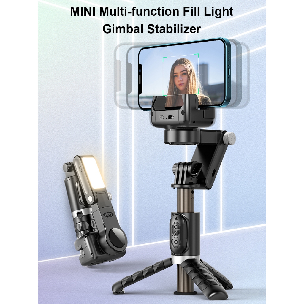 Q18 4 in 1 Selfie Stick Gimbal Stabilizer 360 หมุนขาตั้งกล้อง Face/Object ติดตามโทรศัพท์วิดีโอ Gimba