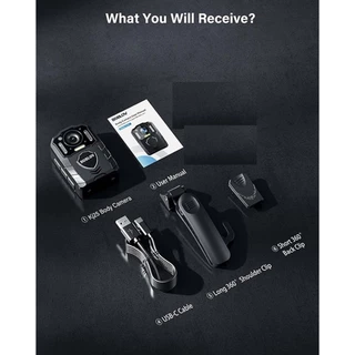 ออกใหม่ BOBLOV KJ25 1080p กล้องวิดีโอ, 3000mAh รองรับการบันทึก 12 ชม., กล้องร่างกายให้การมองเห็นได้ในเวลากลางคืน, เดินป่า, เดิน, การบริหารกฎหมาย, และเดินสัตว์เลี้ยง Vlogging