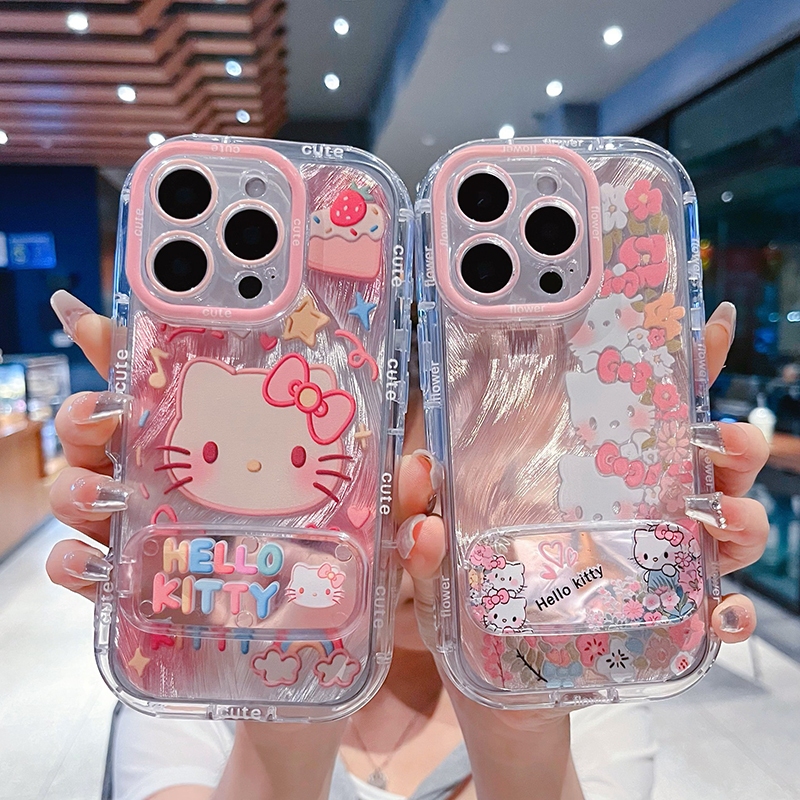 สําหรับ Honor X9C 90 200 70 50 Lite Smart Magic 7 Lite Pro X9 5G Kitty กระจกเคสโทรศัพท์นุ่มผู้ถือสวย