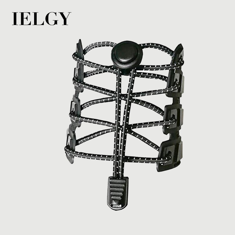IELGY ลูกไม้รองเท้า ยืดหยุ่นยืดรอบโดยไม่ต้องผูกรองเท้าลําลอง เชือกผูกรองเท้า