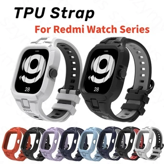 สําหรับ Redmi Watch 6/5 Active/Lite/5/4/3 สายคล้องพร้อมเคสสร้อยข้อมือซิลิโคนแบบบูรณาการสายนาฬิกาอัจฉริยะ
