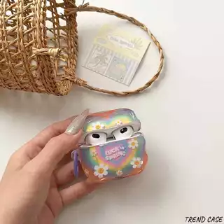 การ์ตูนกระต่ายหมีสายรุ้งหูฟังสําหรับ AirPods 3 Pro 2 AirPods 4 ฝาครอบป้องกัน Soft Case พวงกุญแจ