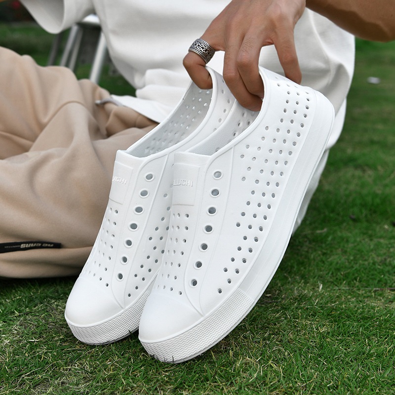 Influencer สไตล์เดียวกัน Graffiti คู่รองเท้าฤดูร้อน Breathable Hollow รองเท้าแตะ Beach Wading รองเท้า Anti - รูปที่ 3