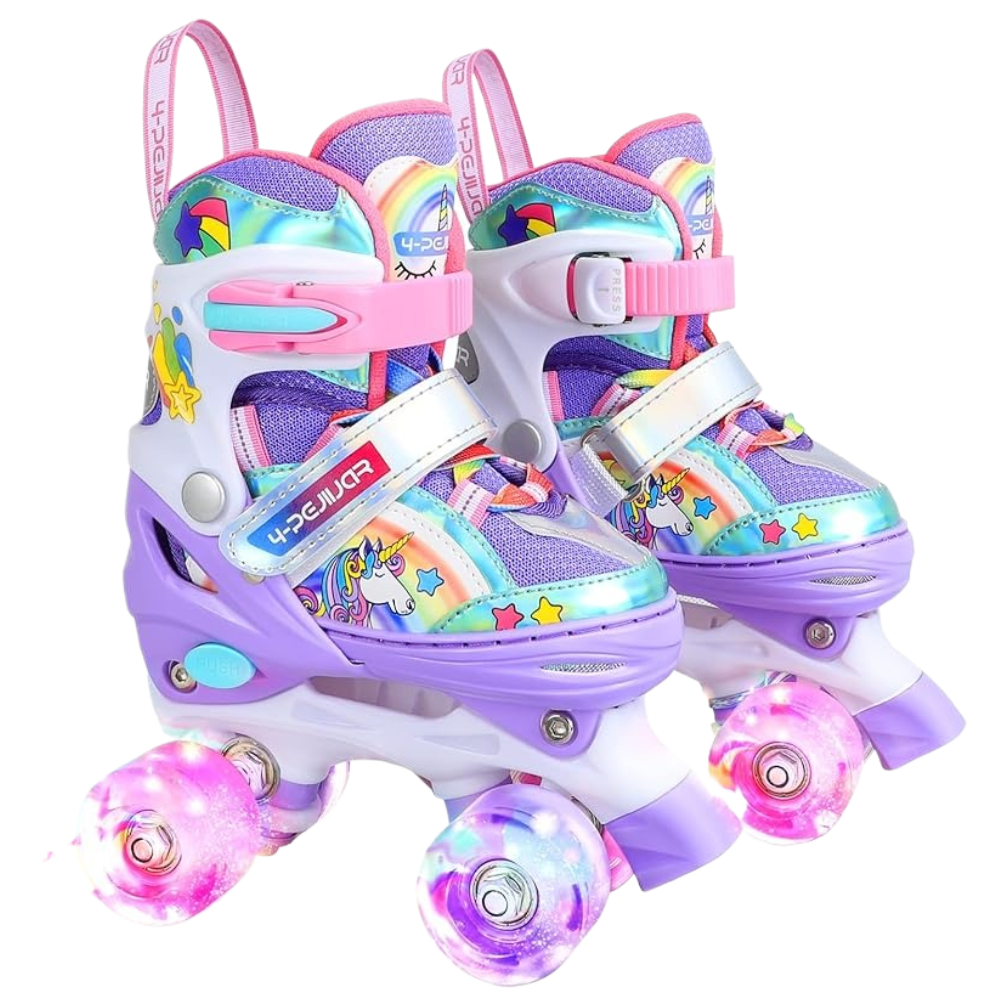 รองเท้าสเก็ตเด็ก✨โรลเลอร์สเก็ตเด็ก,สองแถว ล้อเรืองแสง กันกระแทก, ซึมอากาศสบาย.ซึมอากาศ มีให้เลือก 2 สี,สีพาสเทล,แพ็คเกจหมวกกันน็อค,แฟชั่นเด็ก - รูปที่ 6