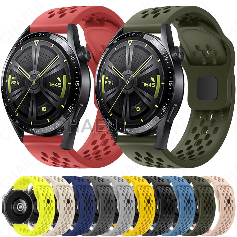 กีฬาสายรัดซิลิโคนสร้อยข้อมืออุปกรณ์เสริมสําหรับ Huawei Watch GT GT2 GT3 SE GT4 GT5 GT6 Pro 46mm 42mm 43mm GT2e
