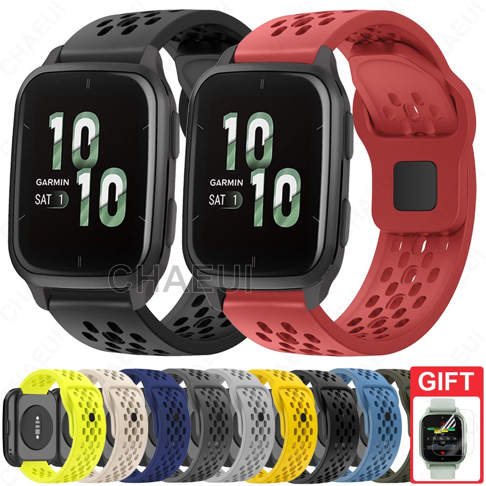 อุปกรณ์เสริมวงสร้อยข้อมือสายรัดซิลิโคนแบบสปอร์ตสําหรับ Garmin Venu Sq / Sq 2 Music