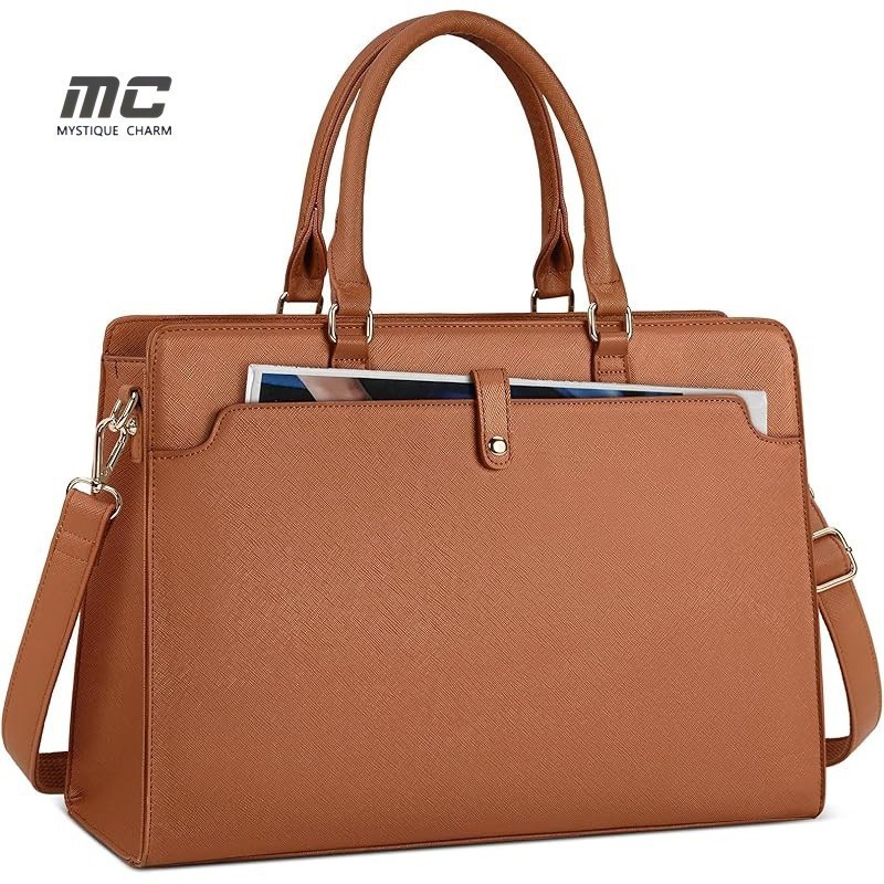 【MC】15.6 นิ้ว กระเป๋า laptop ผู้หญิง กระเป๋าเอกสาร ผู้หญิง กระเป๋าหนังใส่โน๊ตบุ๊ค