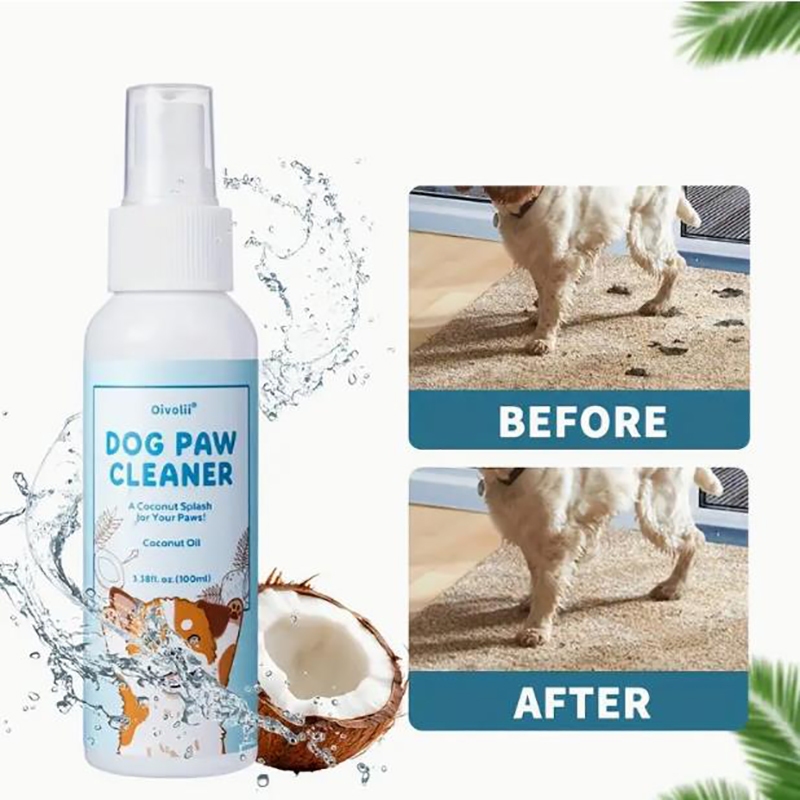 OIVOLII [ไม่ใช้น้ำ] น้ำยาทำความสะอาดอุ้งเท้าสุนัข 100 มล. ปราศจากแอลกอฮอล์ สูตรอ่อนโยน ระงับกลิ่นกายและฆ่าเชื้อแบคทีเรีย ทำความสะอาดอุ้งเท้าสุนัขได้อย่างรวดเร็ว