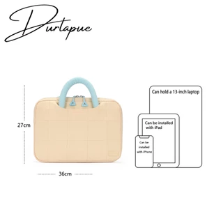 【8.8 กิจกรรมวันแบรนด์ 】Durlapue-กระเป๋าใส่แล็ปท็อปถือมือ ผ้านุ่มหนากันกระแทก กันรอย สไตล์มินิมอลน่ารักสำหรับผู้หญิง รองรับแล็ปท็อปขนาด13นิ้ว ซับในหนาปกป้องคอมพิวเตอร์ มีช่องแยกเก็บอุปกรณ์ หูจับนุ่มสะดวก เหมาะพกแล็ปท็อปไปเรียน ทำงาน เดินทาง มี 5 สีให้เลือก