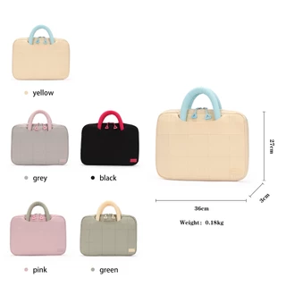 【8.8 กิจกรรมวันแบรนด์ 】Durlapue-กระเป๋าใส่แล็ปท็อปถือมือ ผ้านุ่มหนากันกระแทก กันรอย สไตล์มินิมอลน่ารักสำหรับผู้หญิง รองรับแล็ปท็อปขนาด13นิ้ว ซับในหนาปกป้องคอมพิวเตอร์ มีช่องแยกเก็บอุปกรณ์ หูจับนุ่มสะดวก เหมาะพกแล็ปท็อปไปเรียน ทำงาน เดินทาง มี 5 สีให้เลือก