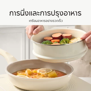 Redchef กระทะสำหรับผัดขนาด'20'ซม เครื่องใช้ในครัวเรือน กระทะ ต้ม ทอด แบบไม่ติดกระทะ เหมาะกับเตาทุกประเภท