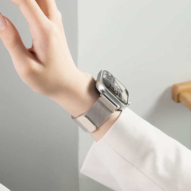 กีฬาสําหรับ Redmi Watch 2 3 4 5 6 Lite Active Magnetic Strap สแตนเลส Xiaomi band 8/9 Pro Milanese สร้อยข้อมือเปลี่ยนสายรัดข้อมือ - รูปที่ 6