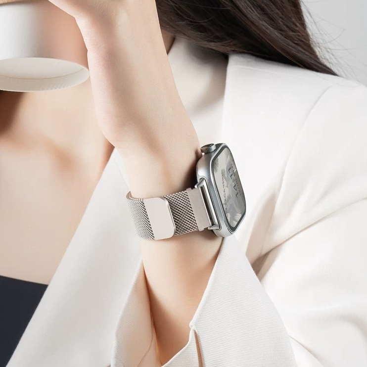 กีฬาสําหรับ Redmi Watch 2 3 4 5 6 Lite Active Magnetic Strap สแตนเลส Xiaomi band 8/9 Pro Milanese สร้อยข้อมือเปลี่ยนสายรัดข้อมือ - รูปที่ 7