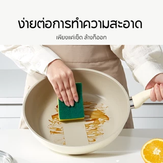 Redchef กระทะผัดแบบลึกเคลือบสารกันติด ขนาด 28 ซม. พร้อมฝาปิด ใช้ได้กับเตาทุกประเภท
