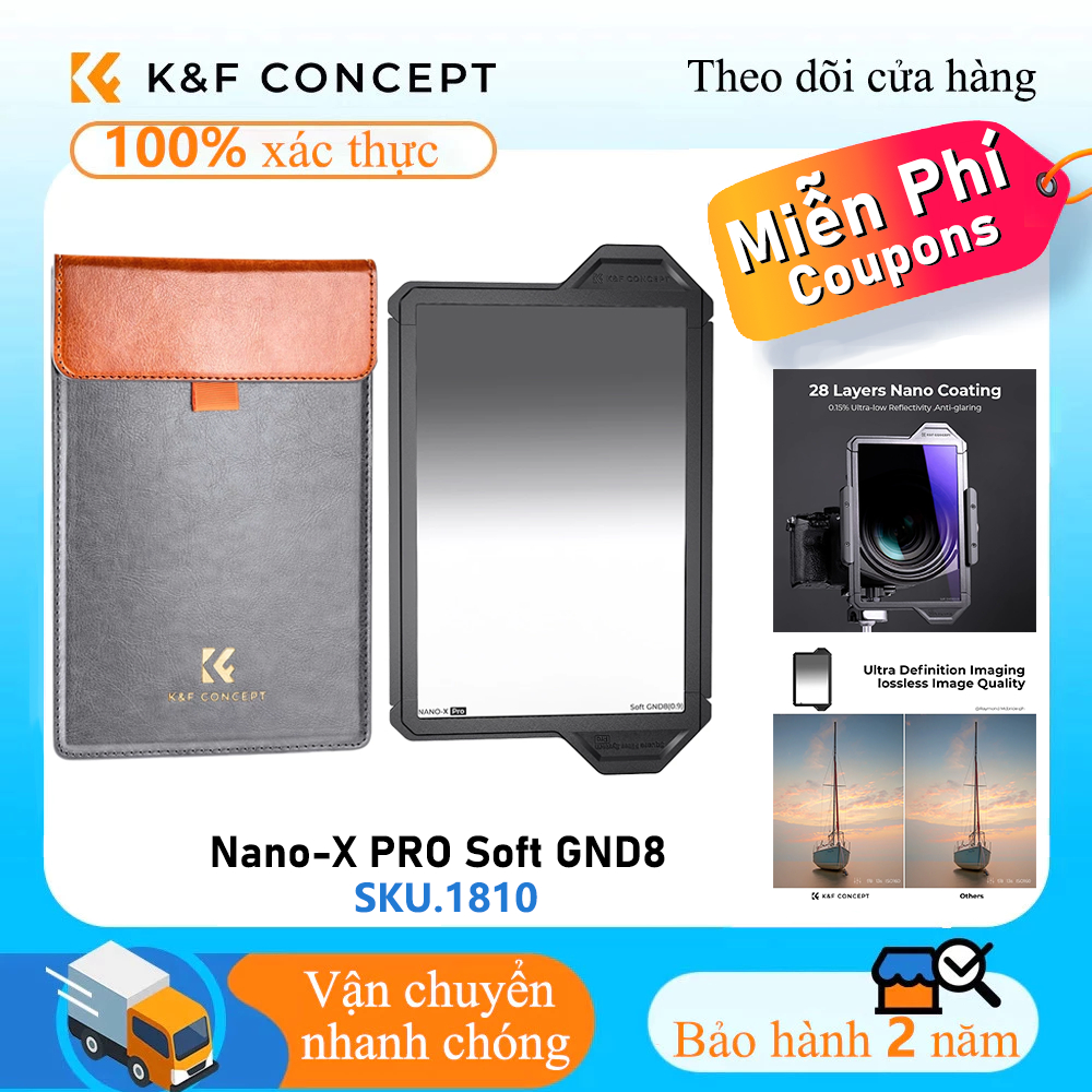 K&F Concept Nano-X PRO Soft GND8 Square Filter Ultra HD Optical Glass กันน้ํา ND Filter