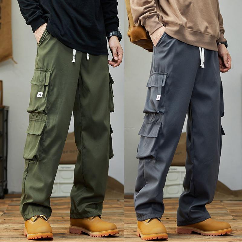 กางเกงทำงานผู้ชายสไตล์ใหม่สุดเทรนด์ มีกระเป๋าหลายใบ แบบหลวมและขากระบอกตรง Men กา