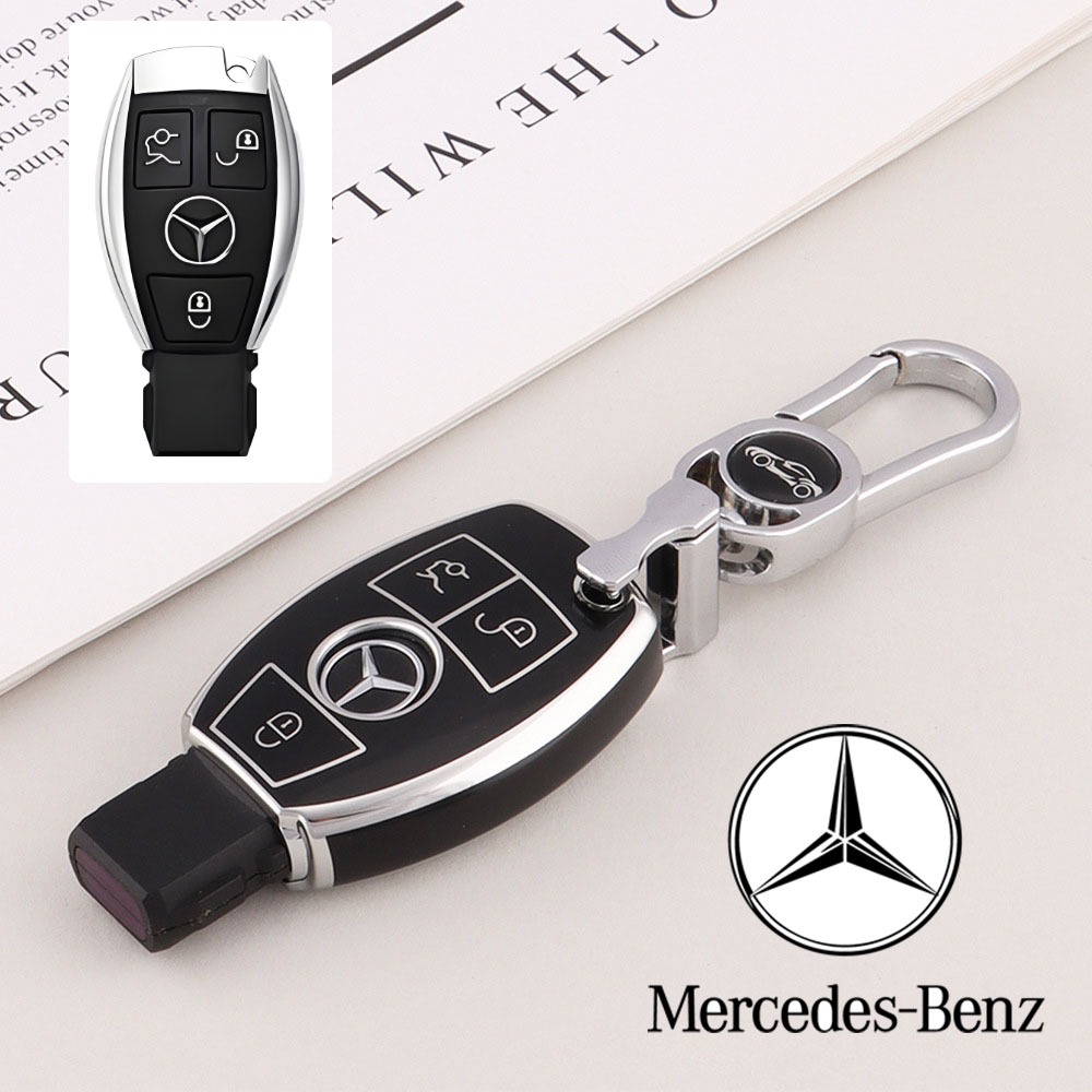 Mercedes Benz 3 ปุ่มฝาครอบกุญแจสําหรับ Mercedes-Benz A/C/E/S/GLA/GLB/GLC/GLE/GLS/G/AMG เคสกุญแจรีโมท