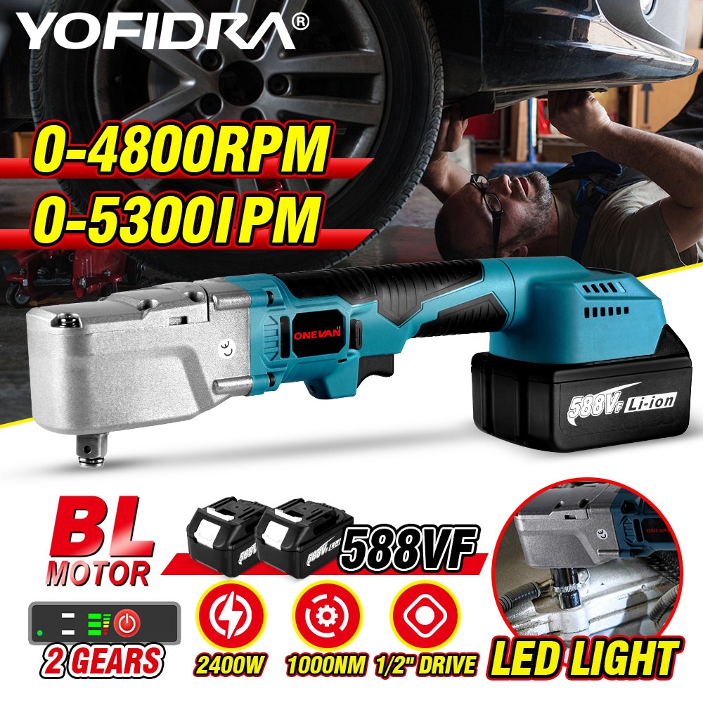 【จัดส่งจากกรุงเทพฯ】 2400w 588NM ประแจวงล้อไฟฟ้า 1/2” ชุดประแจวงล้อไขควงซ่อมรถยนต์เครื่องมือไฟฟ้าสําหรับ Makita 18V แบตเตอรี่