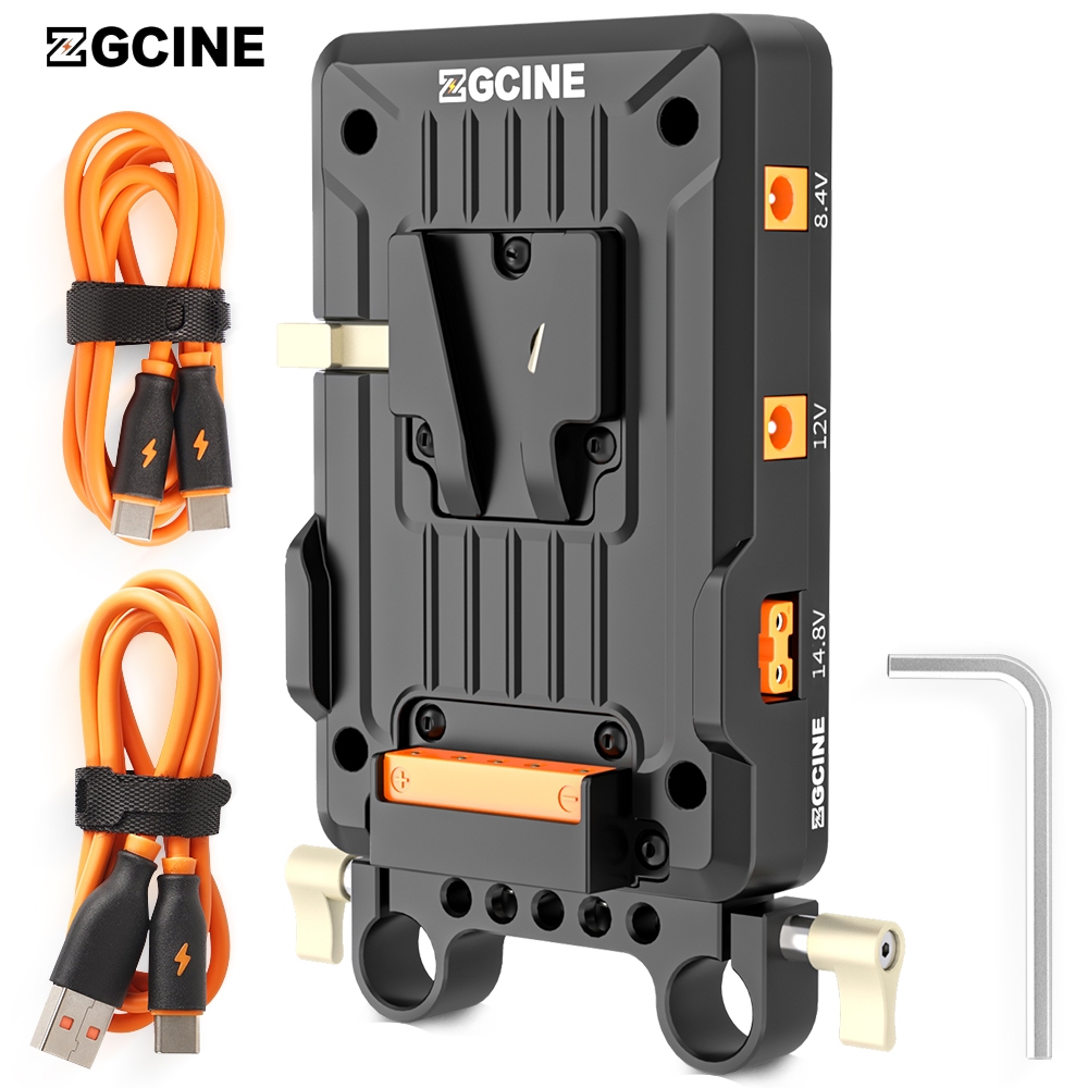 ZCGINE VP1 V Mount แผ่นมัลติฟังก์ชั่ PD 14.8V ปรับแขน 15 มม.Rod Clamp V ล็อคแบตเตอรี่แผ่นอะแดปเตอร์ส
