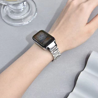 สําหรับ เสี่ยวหมี่ ไมล์ วงดนตรี Xiaomi Smart Band 9 8 สายโลหะที่ใช้งานสําหรับ เรดมี่ วงดนตรี Redmi Band 3 2 กรอบโลหะฝาครอบสายสแตนเลส + กรอบ