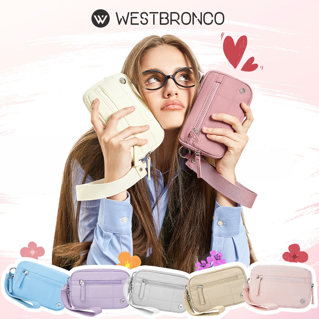 WESTBRONCO Wristlet Wallets สําหรับผู้หญิงไนลอน Quilted RFID กระเป๋าสตางค์ 3 กระเป๋าซิปสําหรับเดินทางผู้ถือบัตรเครดิตโทรศัพท์ Organizer