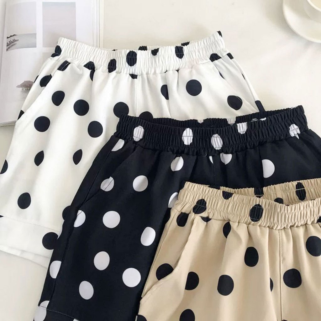 honeywears⚡️พร้อมส่ง⚡️กางเกงขาสั้นเด็กผู้หญิงฤดูร้อน ลายจุดบางสบาย สไตล์เกาหลี แฟชั่น ไซส์ 120-160 - รูปที่ 7