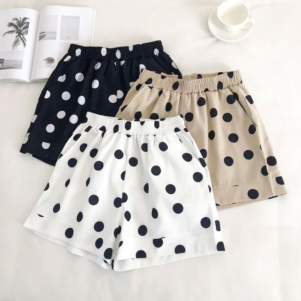 honeywears⚡️พร้อมส่ง⚡️กางเกงขาสั้นเด็กผู้หญิงฤดูร้อน ลายจุดบางสบาย สไตล์เกาหลี แฟชั่น ไซส์ 120-160 - รูปที่ 4