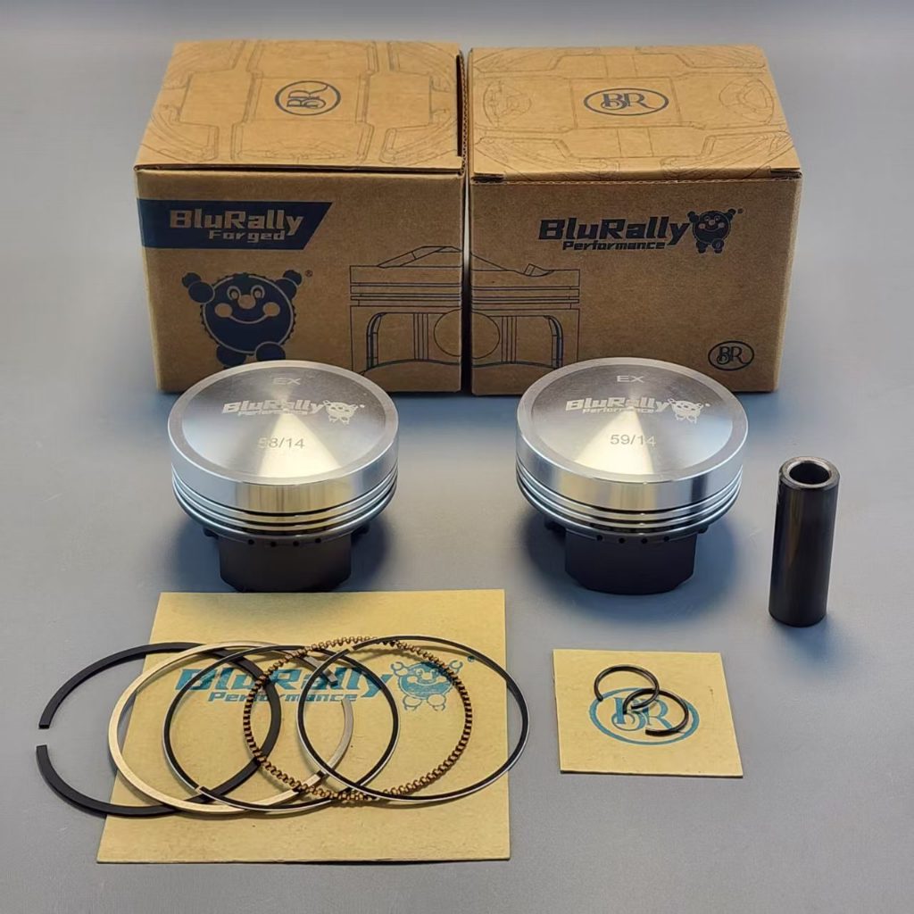 ลูกสูบ BluRally SC series 58/58.5/59 มม. พร้อม DLC Pin14 พร้อมหัวโดมสําหรับการบีบอัดสูง ชุดลูกสูบ Racing พร้อมแหวน