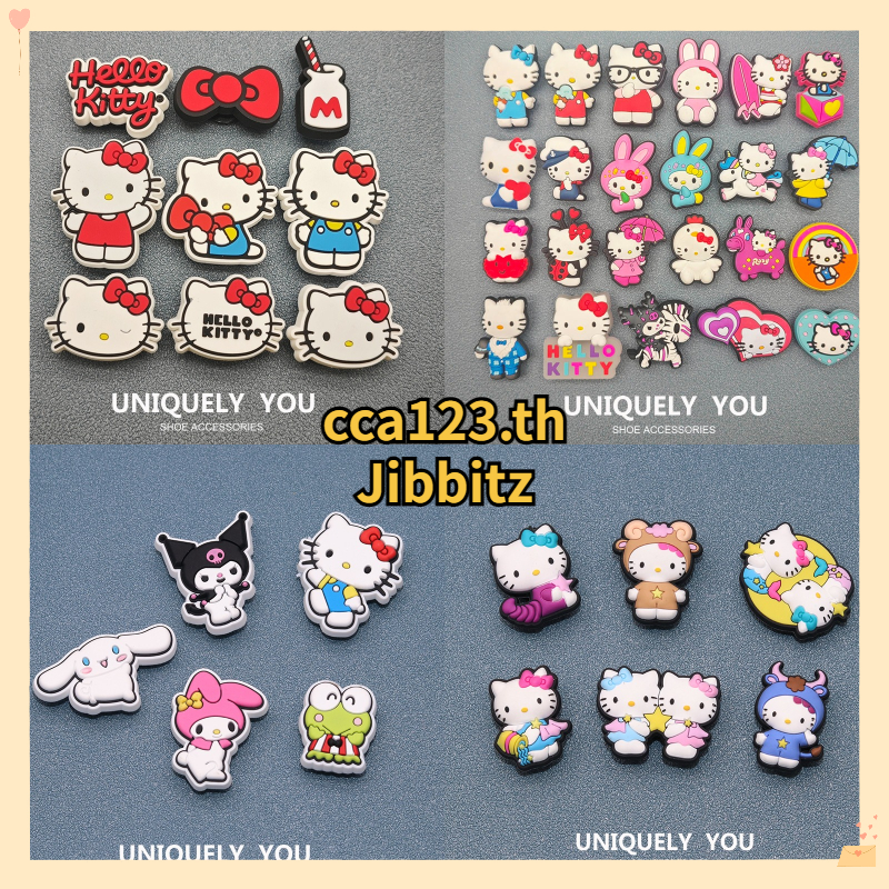 Jibitz KT Cat JIbitz การ์ตูน HelloKitty หัวเข็มขัดรองเท้า charm Jibitz รองเท้าหลุมน่ารักอุปกรณ์เสริม