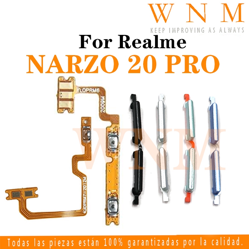 สําหรับRealme NARZO 20 Pro RMX2161 ปุ่มเปิดปิดปุ่มสวิทช์ด้านข้างKey Volume Up Down Flexสายโทรศัพท์มือถือPart